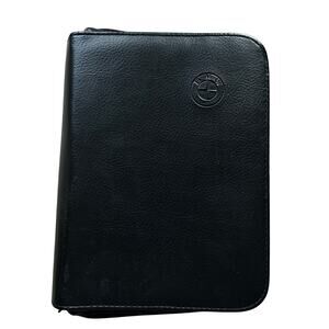 BMW Leather Owners Manual Cover Black Zipper Binder Y2K Models